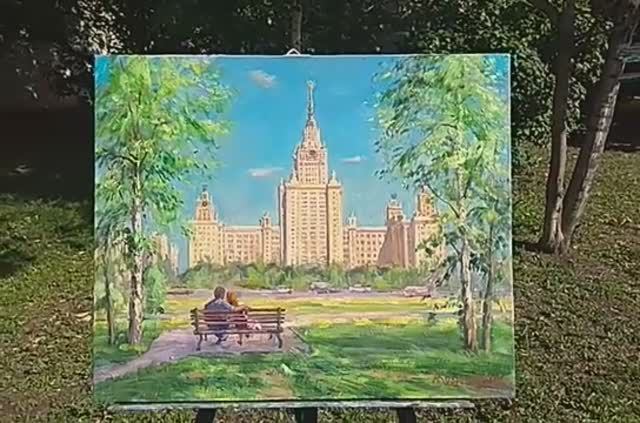 478. Весна и МГУ 50х60, х.м., 2024