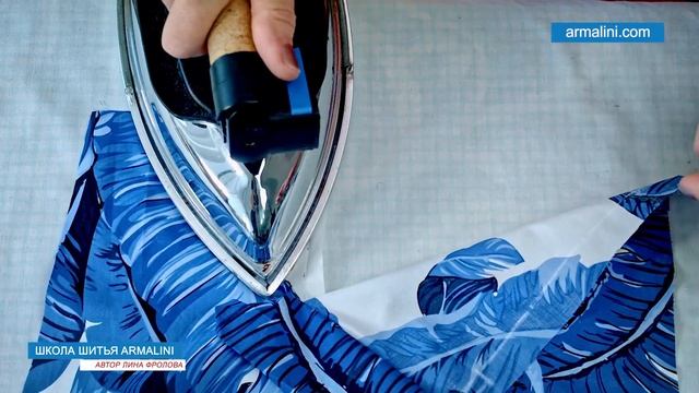 Обработка разреза рукава планкой по шаблону
