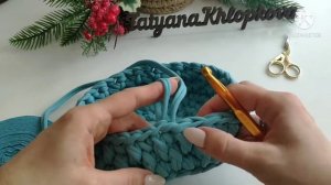 Корзина из трикотажной пряжи узором "Шишечки" ЧАСТЬ 2: стенки