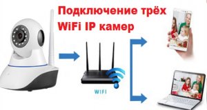 Подключение трёх WiFi IP камер KERUI к телефону и компьютеру Windows.
