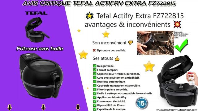 Avis Tefal Actifry Extra FZ722815 : Avis Avantages & Inconvénients ? Friteuse Sans Huile remue aut смотреть онлайн