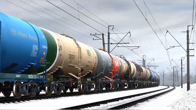 Trainz, 2ЭС10-001 с Наливным поездом, перегон Оверята - Курья смотреть онлайн