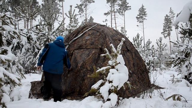 Палатка МФП-4 с печкой. Установка смотреть онлайн