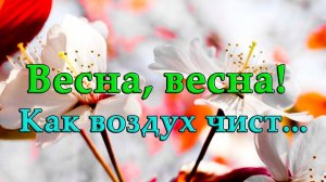 Весна, весна! Как воздух чист*
