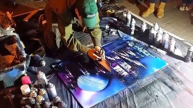 Amazing Spray Art i 2016. Спрей арт на Арбате. Spray paint art. Очень круто! смотреть онлайн