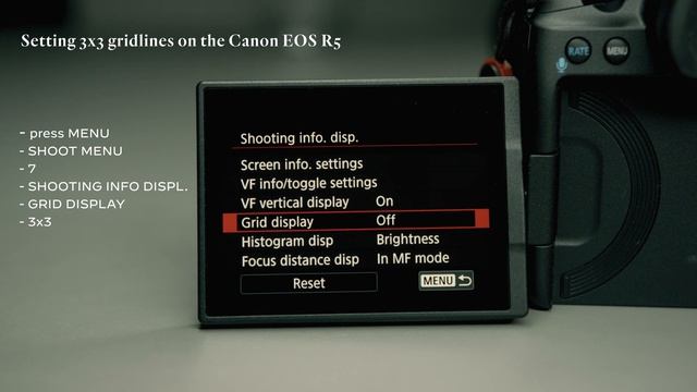 Setting 3x3 Gridlines on the Canon R5 - quick tutorial смотреть онлайн