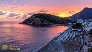 Amazing sunset on the sea. Montenegro. Time Lapse. Удивительный закат солнца на море. Черногория