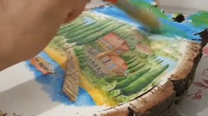 Декупаж спила дерева