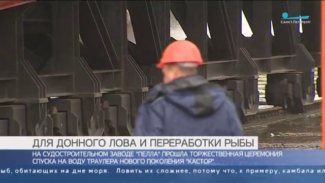 Для донного лова и переработки рыбы. В Петербурге состоялся спуск траулера «Кастор»