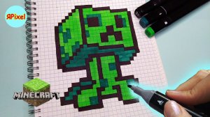 Как нарисовать по клеточкам КРИПЕРА ИЗ МАЙНКРАФТ 3Д #pixelart #КРИПЕР minecraft creeper