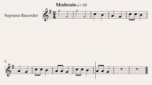 Русская народная песня "Скок, скок, поскок" видео-минусовка и ноты для флейты(блокфлейты), темп 60