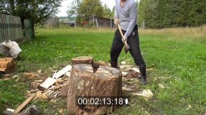 Как расколоть большое полено, колю огромное полено за 15 минут