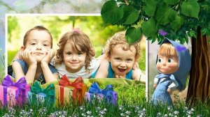 Маша и медведь — видео слайд-шоу с днем рождения для детей из фото