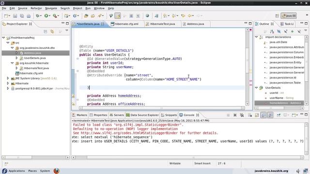 Hibernate Tutorial 09 - AttributeOverrides and Embedded Object Keys