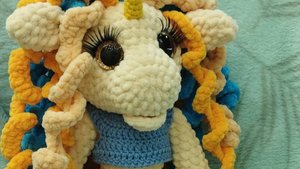 Игрушка Единорог плюшевая вязаная на заказ. Обзор