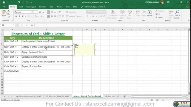 Excel Shortcuts Ctrl+Shift+A To Ctrl+Shift+Z in Hindi | Learn Best Excel Shortcuts Key |