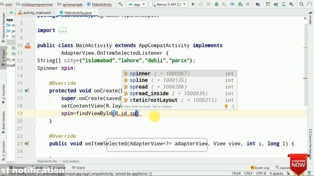 v#15||Android Spinner|| Explain with Example|| Absolute Beginners|| Android Studio|| Hindi/Urdu