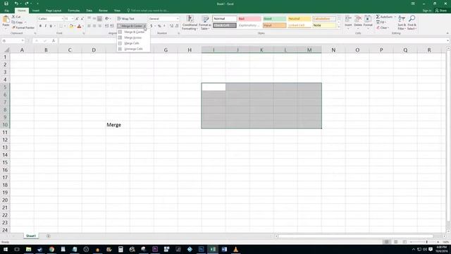 Excel 2016 - How to Merge Cells смотреть онлайн