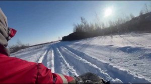Мотоцикл Днепр в глубоком снегу