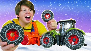 Ремонт машин: улучшаем трактор со снегоочистителем! Мультики про машинки для мальчиков