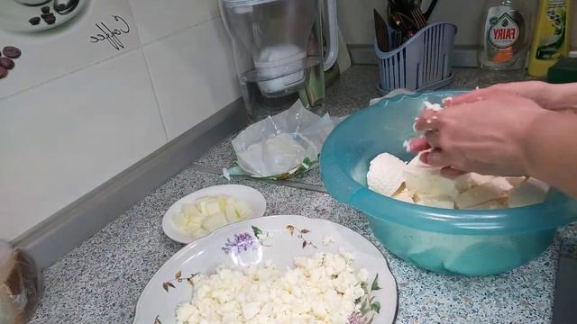 Готовлю начинку для хачапури сырную и мясную!!!