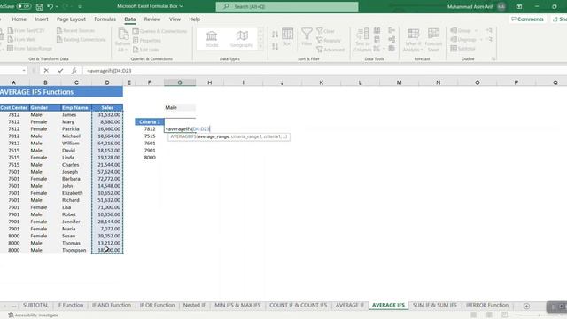 Part 29: Microsoft Excel Formula Course - AVERAGE IFS in excel [with Examples]