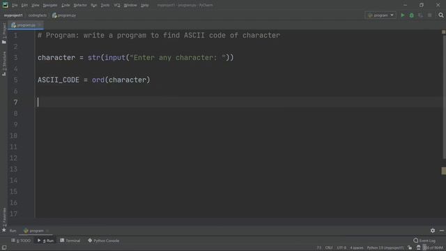 ASCII Of Character In Python | Solutions For Python 100 Exercises | Program11 | CodingFacts
