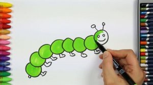 Как рисовать гусеницу - Как рисовать и цвет
