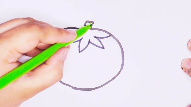 Bolalar uchun Pomidor rasm chizish Drawing Tomato for children Рисование Помидор для детей смотреть онлайн
