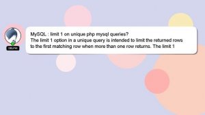 MySQL : limit 1 on unique php mysql queries?