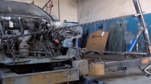 Вытяжка лонжеронов на Nissan Almera
