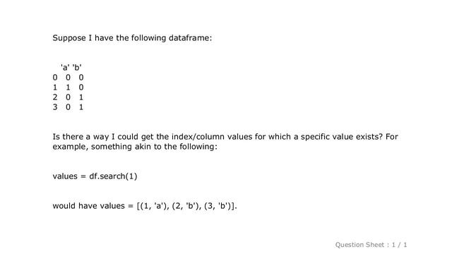 Pandas : Python pandas: Getting the locations of a value in dataframe смотреть онлайн