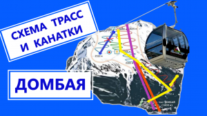 Схема трасс и канатки Домбая