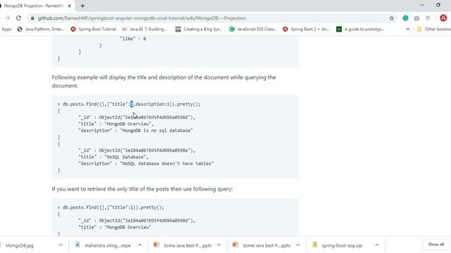 MongoDB Tutorial 11 - MongoDB Projection