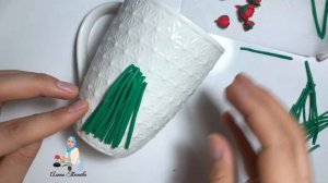 Мастер-класс:как сделать украшение на кружку/букет цветов из полимерной глины/полимерная глина