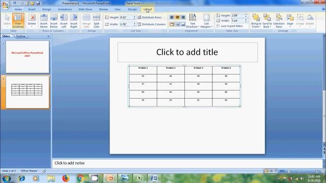 PowerPoint 2007: how to insert table from word and excel смотреть онлайн