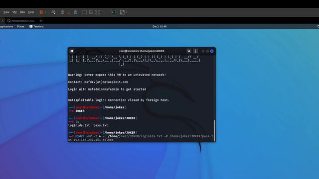 How to Exploit Telnet Port 23: Kali Linux - Metasploitable2 - V-3