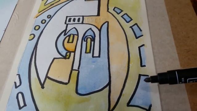 Урок рисования акварелью, маркером в декоративной технике № 1 смотреть онлайн