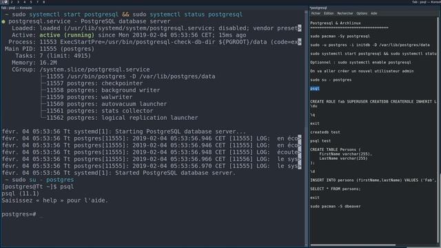Tutoriel : Installation Postgresql sur ArchLinux смотреть онлайн