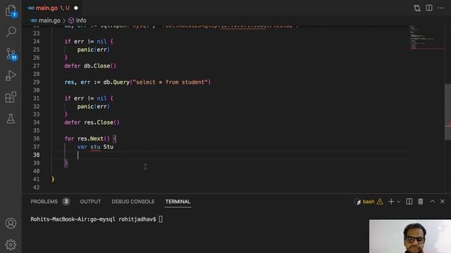 Golang | crud operation in golang with rest api example Only select ( Read ) GET Method