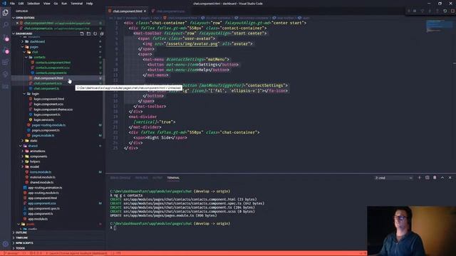 Angular dashboard chat page | material design | NGRX смотреть онлайн