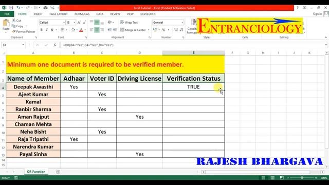 IF WITH OR FUNCTION IN MS EXCEL (DOCUMENT VERIFICATION LIST) | MIS TRAINING | ADVANCED EXCEL ONLINE смотреть онлайн
