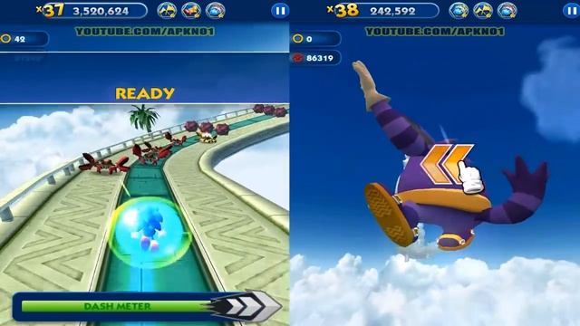 Sonic Dash Android Gameplay - CLASSIC SONIC VS BIG #2 смотреть онлайн