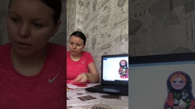 Аппликация с детьми младшего дошкольного возраста на тему: "Матрешка" смотреть онлайн