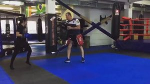 Тренировка. Кикбоксинг. Marina Merchuk. Vladimir Turchenko