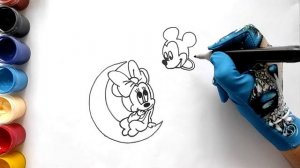 Как нарисовать микки и мини маус? Рисуем микки и мини маус. Рисунки малышам.