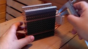 Кулер для процессора PCCOOLER GI-X4B V2 - измерение толщины медных трубок радиатора