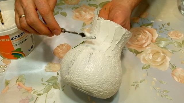Декор вазы своими руками/Декор шпаклевкой