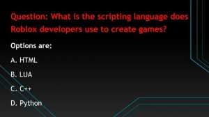 What Is The Scripting Language Does Roblox Developers Use To Create Games? | Scripter Quiz Answer