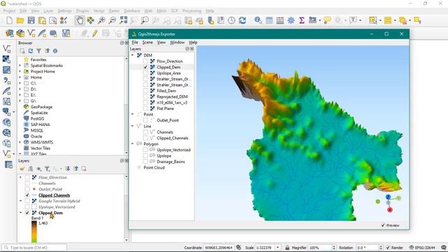 How to Create QGIS 3D Map | 3D Watershed in QGIS | 3D Model Using QGIS | qgis2threejs